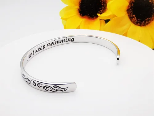 Vista 127 de Pulseras inspiradoras para mujer, joyería de acero inoxidable, con refranes, pulsera motivacional con mensaje oculto, pulseras grabadas para mejor