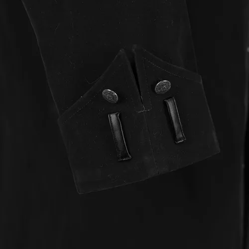 Vista 9 de XIOLKI Chaqueta steampunk gótica con capucha para hombre, chaqueta medieval, disfraz de Halloween