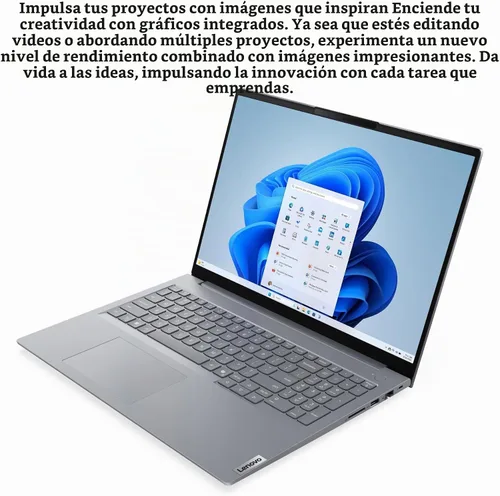 Vista 4 de Lenovo ThinkBook - Laptop empresarial de 16 Gen 8, pantalla WUXGA IPS de 16 pulgadas, Intel Core Ultra 7 255H, RAM DDR5 de 32 GB, SSD PCIe de 2 TB