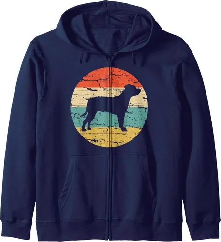 Vista 5 de Staffordshire Bull Terrier Dog Vintage Mom Dad Retro Ash Zip Sudadera con capucha, Negro