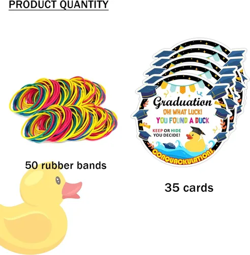 Vista 3 de Etiquetas de pato de goma de crucero para crucero, tarjeta de juego de patitos de pato, paquete de 35, 2.6 x 2.8 pulgadas, diseño de patos temáticos
