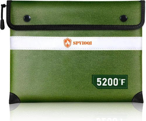 Vista 9 de Bolsa de Documentos Ignífuga Mejorada de 5200°F - Bolsa Ignífuga con Cremallera, Aislada Térmica, Tira Reflectante para Encontrar Rápidamente