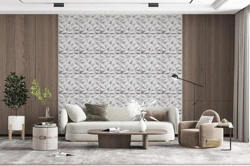 Vista 4 de Dundee Deco Paneles de pared 3D – Paneles de pared de PVC blanco pintables con diamantes geométricos para decoración de pared interior, paquete