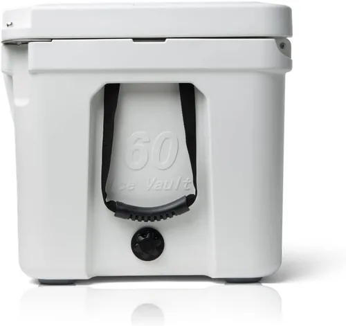 Vista 2 de Blue Coolers Ice Vault – 60 Quart, Roto-Molded Ice Cooler Large Ice Chest Holds Ice up to 10 Days Blanco ártico