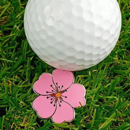 Vista 6 de Marcador de pelota de golf con clip para sombrero de golf para tu amigo Clip de flores