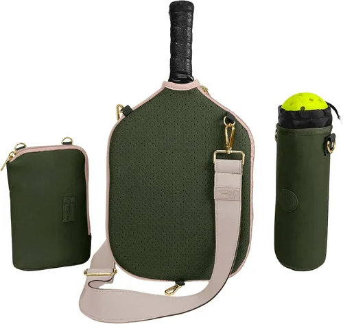 Vista 11 de Posh Pickler Bolsa de pickleball 3 en 1 para mujeres y hombres, bolsa de mano, bandolera y mochila, diseño convertible, se adapta a hasta 2 paletas