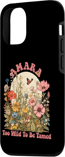 Vista 2 de iPhone 14 AMARA Name Cute Retro Girls Wildflower AMARA Name Case