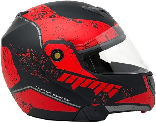 Vista 4 de MMG Casco modular de cara completa para motocicleta para adultos, modelo 34 con visera abatible
