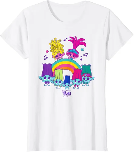 Vista 14 de Camiseta DreamWorks Trolls Band Together BroZone Poppy Viva Rainbow Negro
