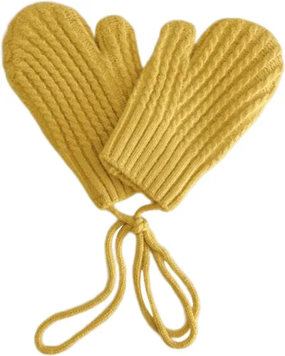 Vista 5 de Yimin Toddler Mitten String - Toddler Mittens with String Kids Warm Winter Full Finger Gloves Baby Thick Fleece Lined for Kid