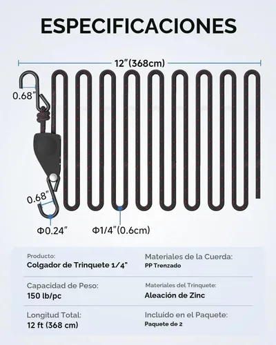 Vista 7 de Fondwell Correas de trinquete pequeñas para atar cuerdas, perchas de luz