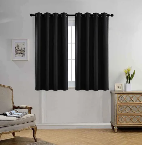 Vista 41 de Miuco paneles de cortina de oscurecimiento con arandelas, cortinas opacas con textura para salón, juego de 2