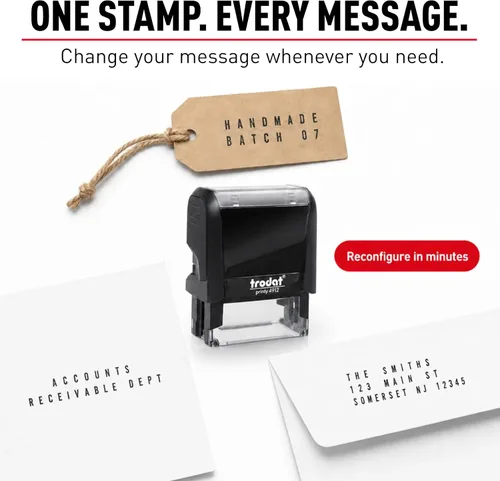 Vista 7 de Trodat Printy 4912 Autoentintado Hazlo tú mismo (DIY) Kit de sellos personalizados de 4 líneas para mensajes o direcciones con tinta negra