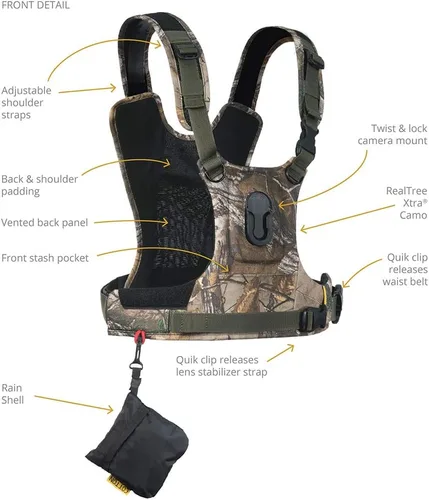 Vista 2 de Cotton Carrier CCS G3 Sistema de arnés de cámara para una cámara, camuflaje, 1 cámara
