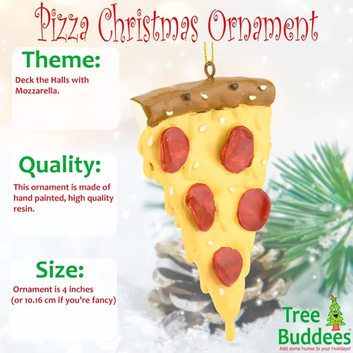 Vista 2 de Tree Buddees Slice of Pepperoni - Adorno navideño para pizza