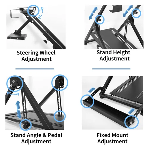 Vista 4 de Anman Sim Racing Wheel Stand with Fixed Gaming Chair's Equipment for Logitech G25G27G29G920G923 Fanatec Thrustmaster Racing Simulator Foldable
