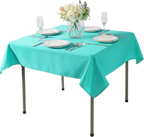 Vista 112 de Mantel rectangular de tela de poliéster lavable de 60 x 120 pulgadas, para decoración de bodas, fiestas, comedores, banquetes