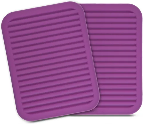 Vista 13 de Salvamanteles para platos, salvamanteles de silicona versátiles para cocina, tapete de platos y soporte para ollas para encimera, tapete resistente
