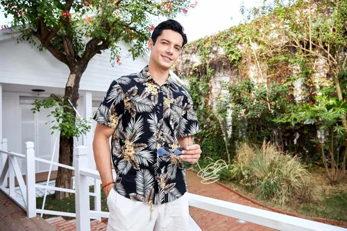Vista 7 de Camisa hawaiana para hombre, de manga corta, con botones, casual, verano, tropical, playa, Aloha para hombres, fiesta hawaiana