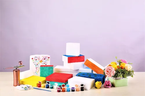 Vista 7 de AMZQNART 8 paquetes de bloques de espuma para manualidades, bloques cuadrados de espuma de poliestireno de 4x4x2 para escultura artística, arreglos