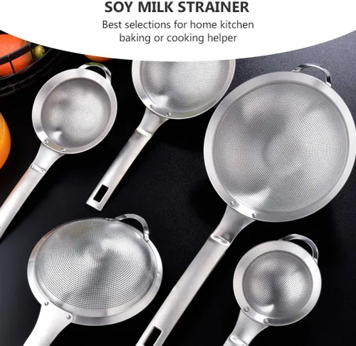 Vista 6 de Cabilock Coladores de malla fina para cocina, colador de grasa de acero inoxidable con asa para filtro de aceite, tamiz de grasa y tamiz de espuma
