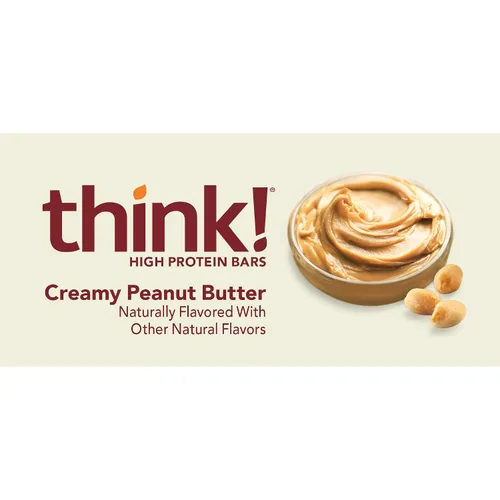 Vista 6 de Think! Barras de proteínas, aperitivos ricos en proteínas, sin gluten, aptos para Kosher, mantequilla de maní cremosa, barras nutricionales, 2.1