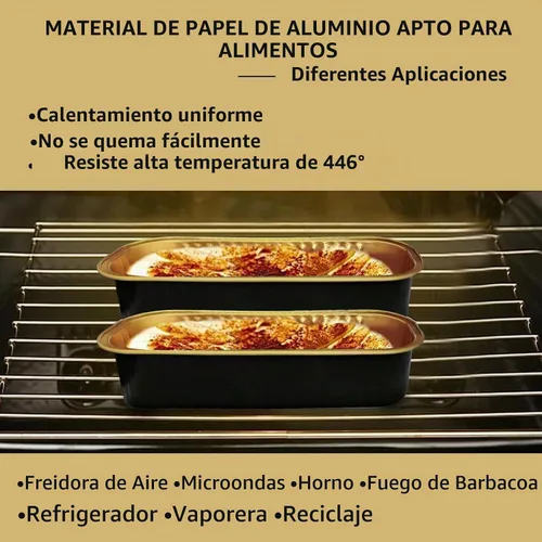 Vista 2 de Juego de 12 mini moldes para pan con tapas y cucharas, 200 ml, desechables, rectangulares, de aluminio con papel de aluminio, para hornear pasteles