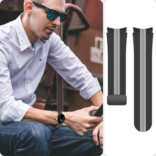 Vista 7 de Miimall Compatible con Google Pixel Watch/Pixel Watch 2 bandas de silicona, hebilla magnética de silicona suave impermeable pulsera deportiva