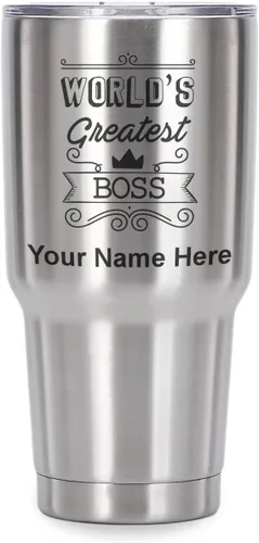 Vista 40 de LaserGram Vaso aislado al vacío de 20 onzas, con grabado personalizado incluido (negro)