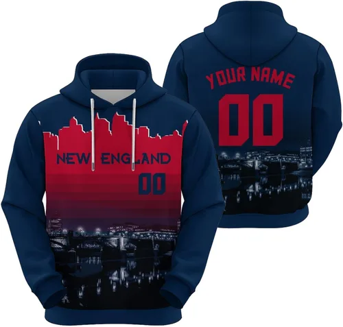 Vista 33 de Custom Football Hoodies City Night Skyline Personalized Sweatshirt Name Number Fan Gift Pullover for Men Women Youth