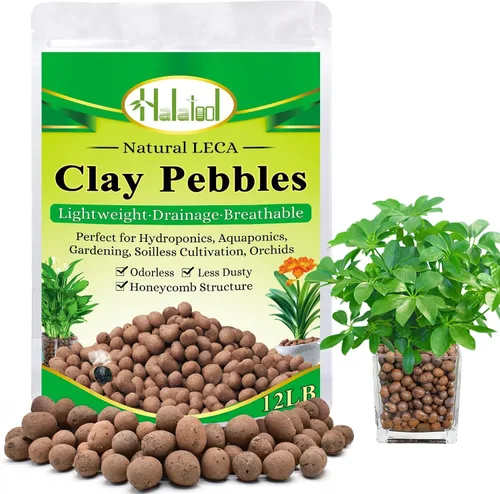 Vista 8 de Halatool 2 LB Guijarros de arcilla expandida natural de 2 libras para plantas 4mm-16mm Bolas de arcilla 100% orgánicas Hydroton Leca para plantas