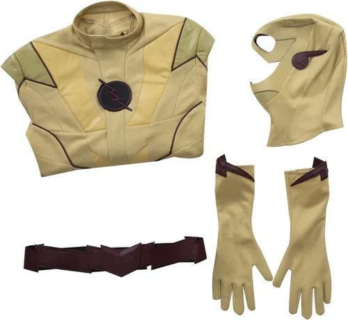 Vista 6 de Disfraz de hombre intermitente para cosplay de Barry Allen, disfraz de carnaval de Halloween