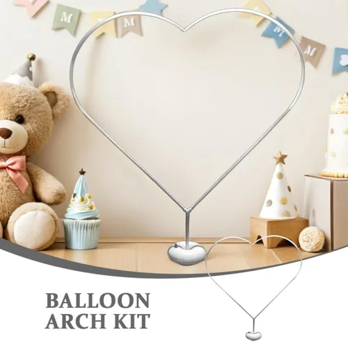 Vista 7 de LABRIMP Kit de soporte para globos, soportes de arco de corazón para decoración de bodas, kit de columna de globos pastel para fiesta