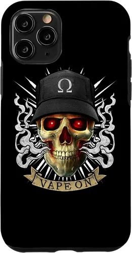 Vista 10 de iPhone 14 Vaping Skull Ilustración E-Cigarette Cloud Vape Case