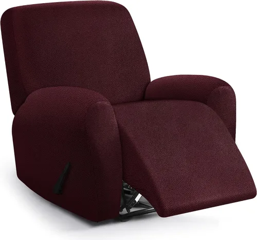 Vista 25 de ANARACHON Fundas para sillas reclinables con aspecto de cuero, funda elástica de 4 piezas, funda suave para silla reclinable, protector de muebles
