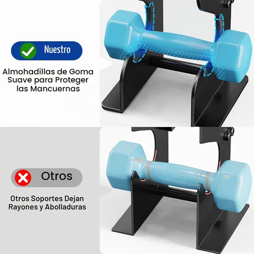 Vista 8 de Dumbbell Rack Stand for Home Gym: Rack Only Holder for Dumbbells, Free Weights, 400LB Capacity Heavy-Duty Compact Storage Organizer