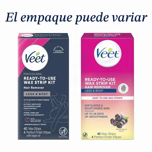 Vista 8 de VEET Tiras de cera de azúcar para depilación corporal de mujer, kit de depilación de bikini, púbico, dermatológicamente probado para áreas