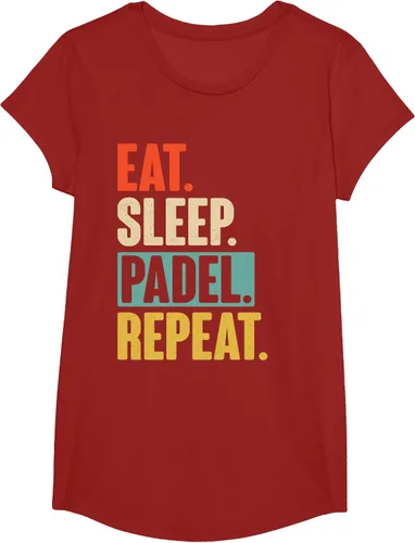 Vista 47 de Eat Sleep Padel Repeat - Camiseta de pádel retro vintage, Negro