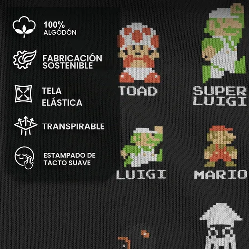 Vista 3 de Nintendo Camiseta para hombre Negro