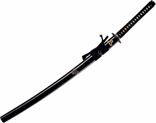 Vista 3 de Katana Sword Real Rayskin 9260 - Espada samurái negra y kit de limpieza profesional Katana