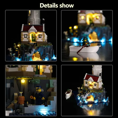 Vista 4 de Kyglaring Kit de luces LED compatible con Lego Set 21335, accesorios de iluminación compatibles con Home Ideas Faro motorizado, solo luces