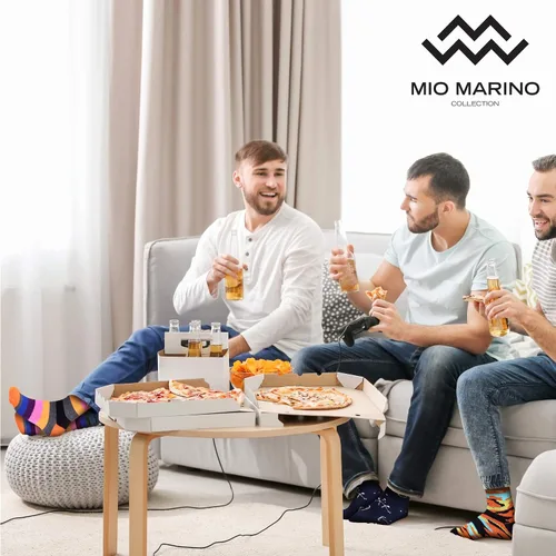 Vista 4 de Marino - Calcetines de vestir coloridos para hombre, de algodón con estampado de moda, 12 unidades.
