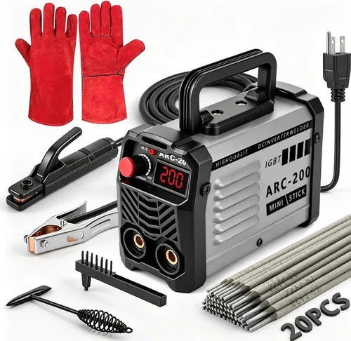 Vista 8 de Hpoouo Soldador de Varillas de 200 Amperios 20 PCS, Máquina de Soldadura Portátil Super MINI, Máquina Soldadora Inversora IGBT 110V con Arranque