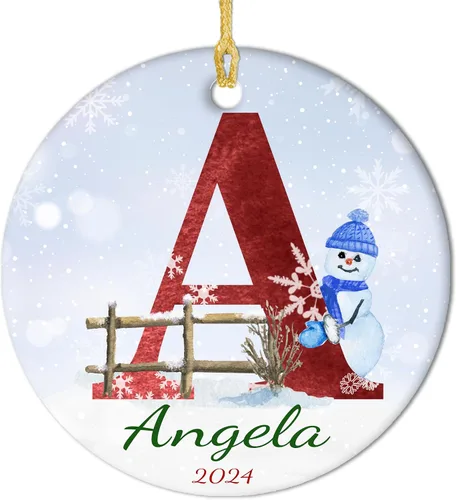 Vista 25 de Adornos personalizados para la primera Navidad del bebé 2024 con nombre y texto, adorno de elefante personalizado para bebés recién nacidos