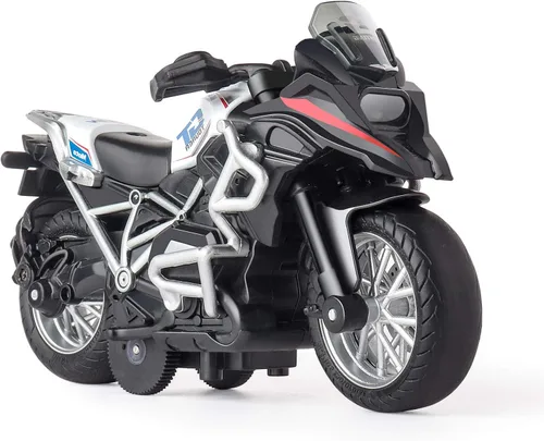 Vista 9 de Juguete de Motocicleta de Metal Fundido - Juguetes de Retroceso con Sonido y Luz, Juguetes de Motocicleta para Niños, Juguetes para Niños de 3-9 Azul