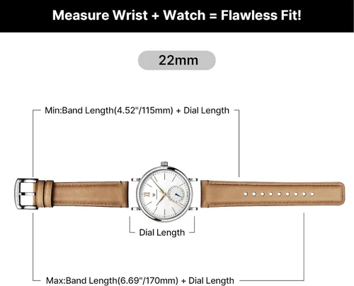 Vista 94 de Fullmosa Correa de reloj de liberación rápida de 0.866 in, 0.787 in y 0.709 in, bandas de cuero bruñido para Samsung Galaxy Watch/Garmin Watch