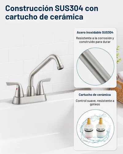 Vista 6 de Aolemi Grifo para lavadero utilitario, extremo roscado NPT de 3/4", níquel Níquel cepillado