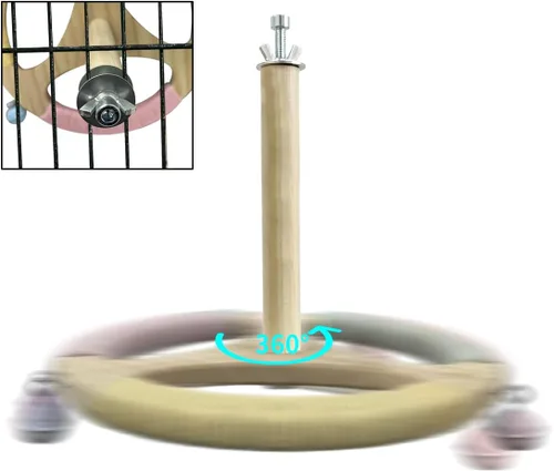 Vista 4 de Soporte giratorio para pájaros, juguete de loro para pájaros, accesorios de jaula