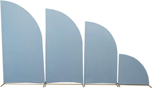 Vista 239 de Efavormart - Juego de 4 fundas de elastano beige para arco de media luna, fundas de telón de fondo Chiara de 2.5 pies a 7 pies para escenarios