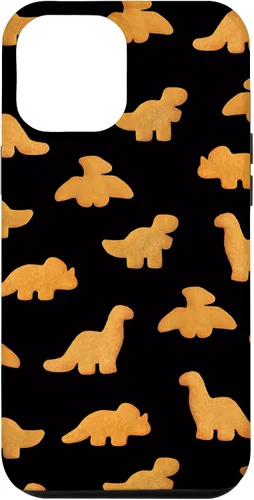 Vista 26 de iPhone 16 Dinos - Patrón de pepitas de pollo Divertida funda negra de dinosaurio realista